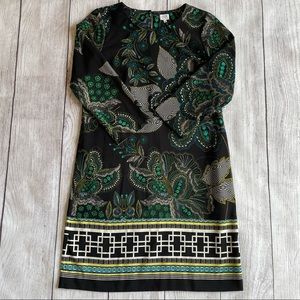 Crown & Ivy Black Paisley Print Shift Dress Size 4